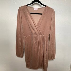 Boutique Mauve Pink Velvet Dress